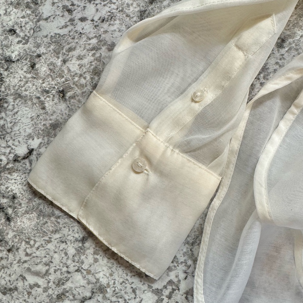 Sheer Cream Old Navy Blouse - Picture 3 of 5